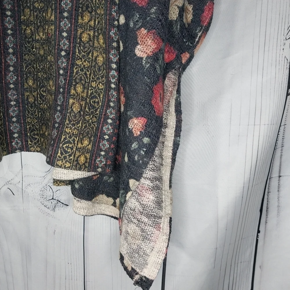 Sadie & Love Floral Open Front Short Sleeve Flowy Festival Kimono Boho Cardigan - Picture 11 of 11